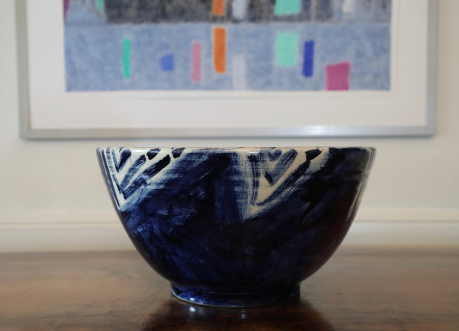 David Garland, Blue and White Glazed Earthenware Bowl (late 20th century)