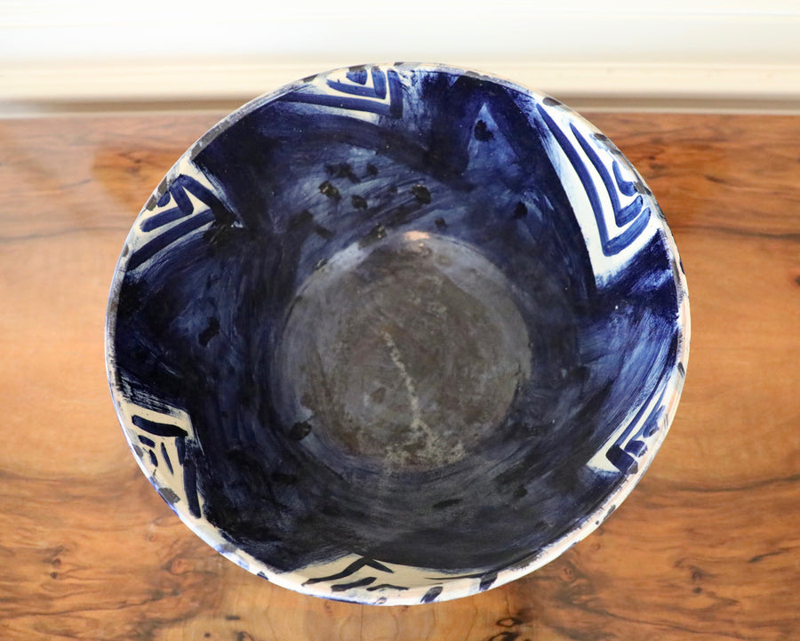 David Garland, Blue and White Glazed Earthenware Bowl (late 20th century)