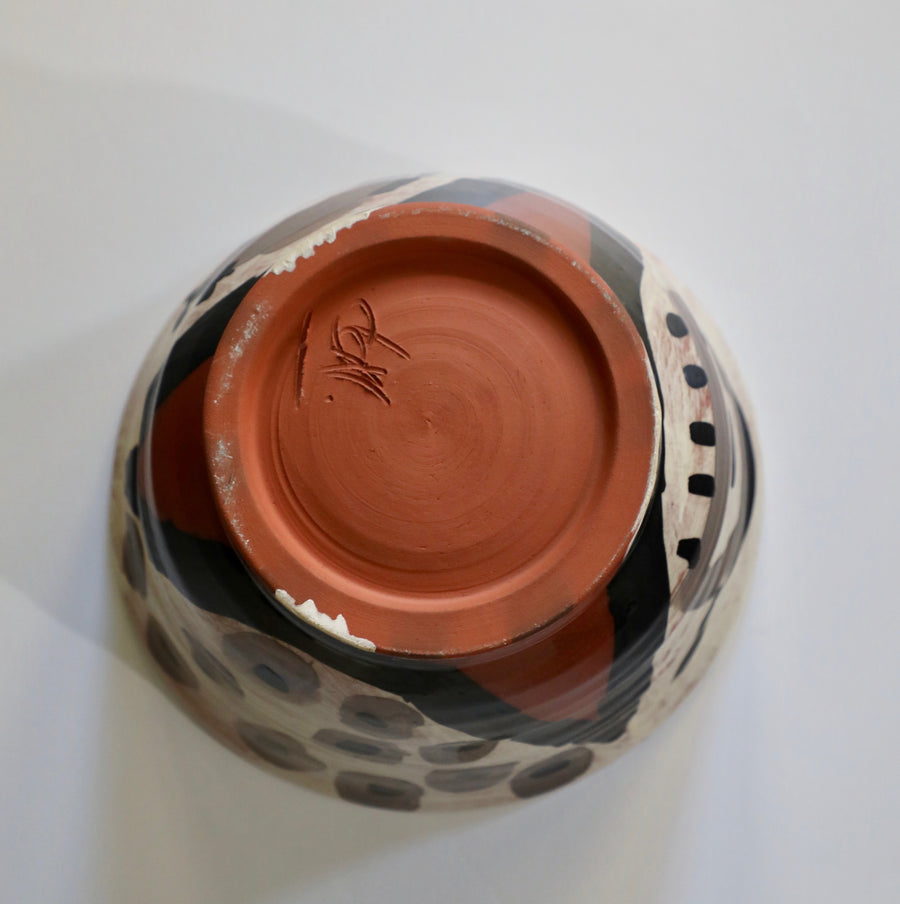 Don Nakamura, Terracotta Bowl with Black and Cream Glaze (late 20th century)