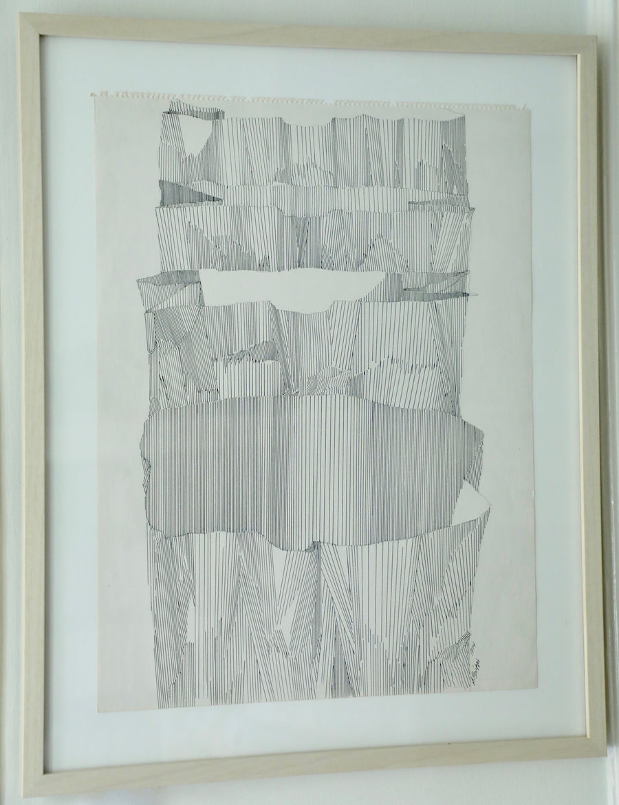 Salvatore Grippi, Ink and Pencil Drawing, Paper Bags (1974)