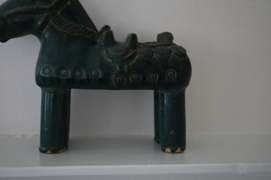 Antique Chinese Glazed Ceramic Horse Figurine