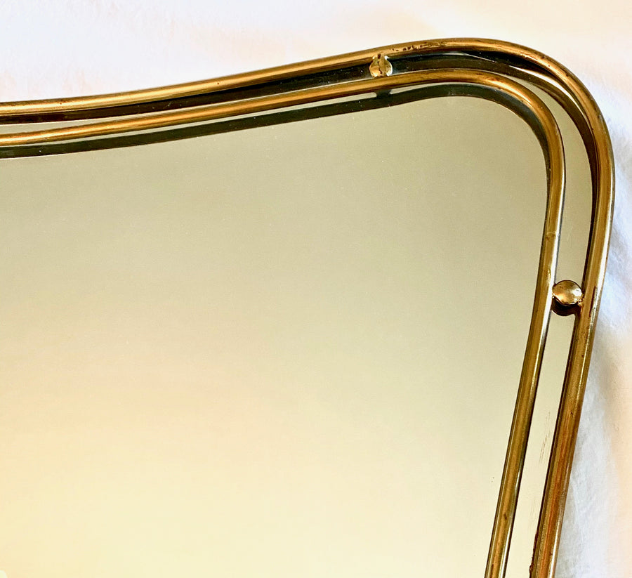 Italian Gio Ponti Style Brass Mirror (1950s)