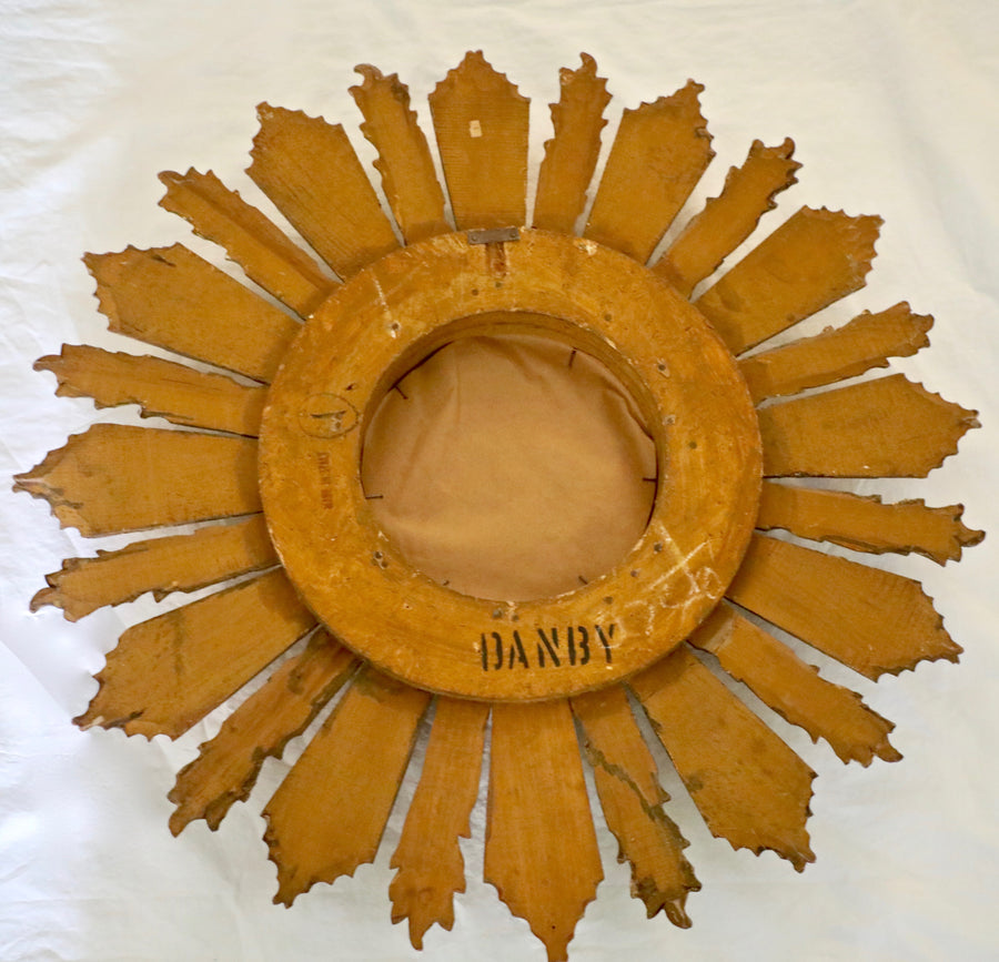 Italian Sunburst Gilt Wood Mirror (mid century)