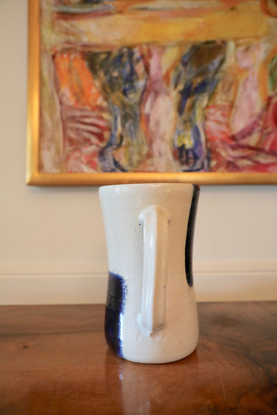 David Garland, Blue and White Glazed Earthenware Pitcher (1985)