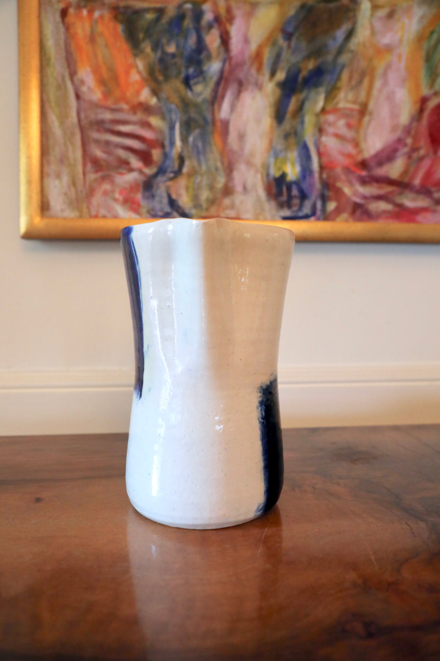 David Garland, Blue and White Glazed Earthenware Pitcher (1985)