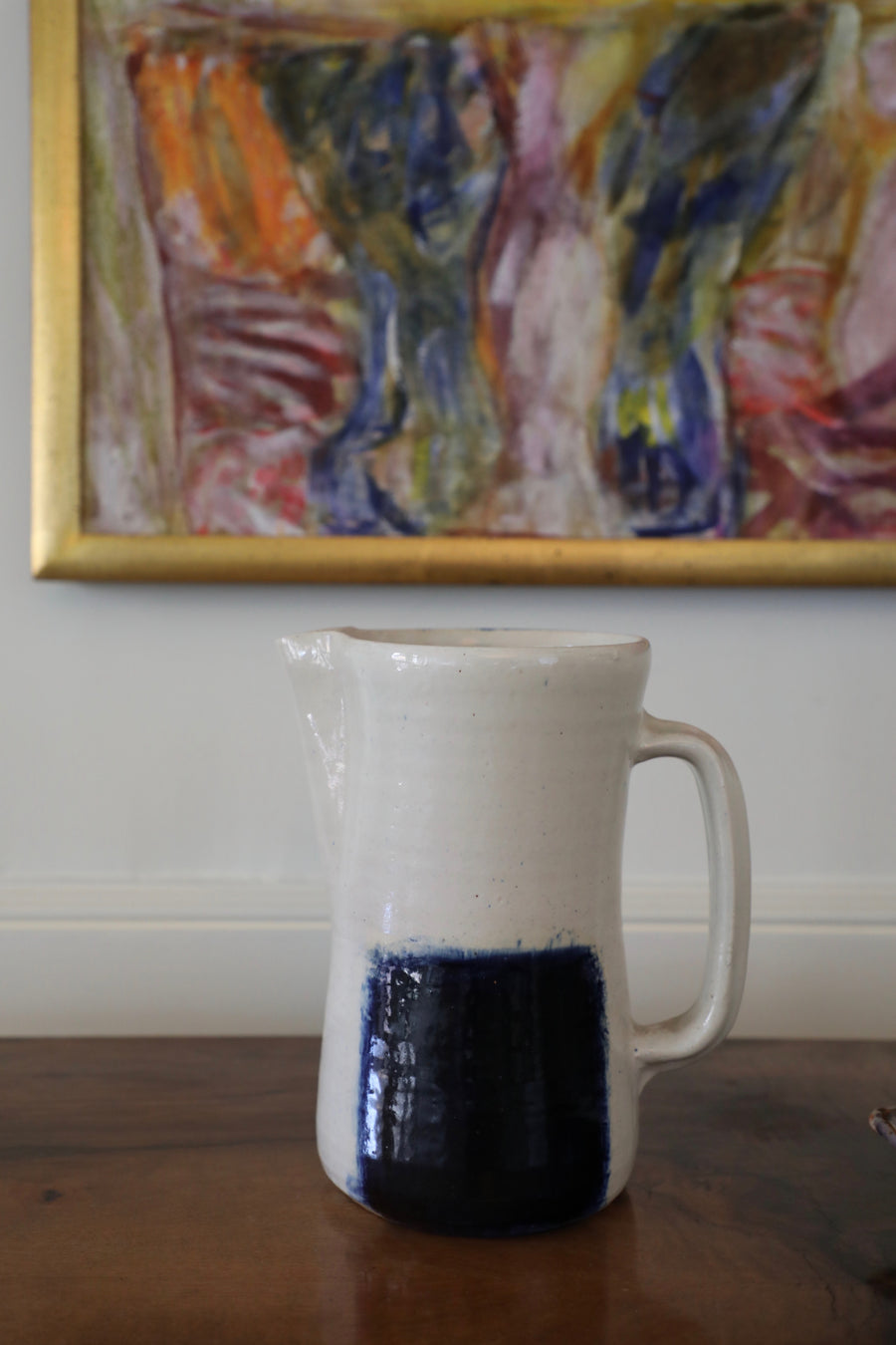 David Garland, Blue and White Glazed Earthenware Pitcher (1985)