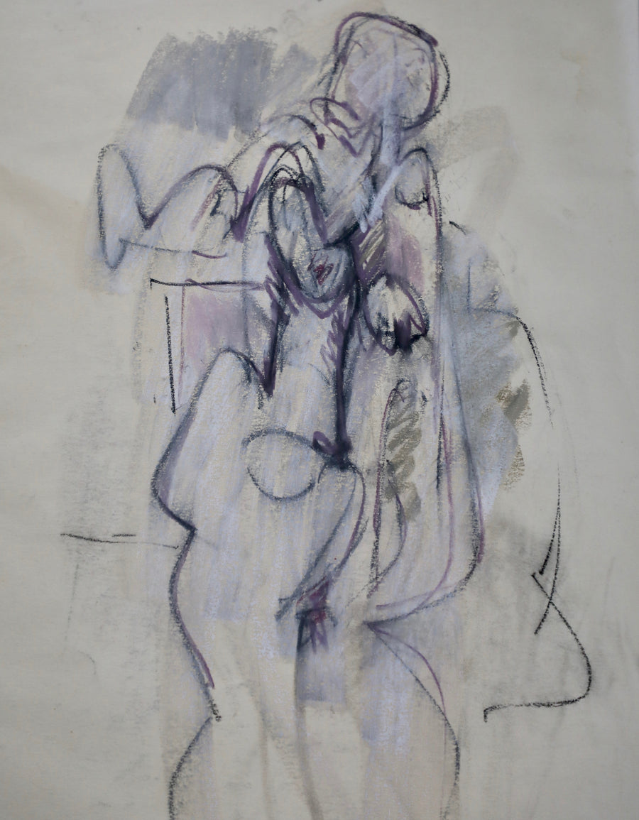 Hans Gustav Burkhardt, Untitled Figural Pastel on Paper (1967)