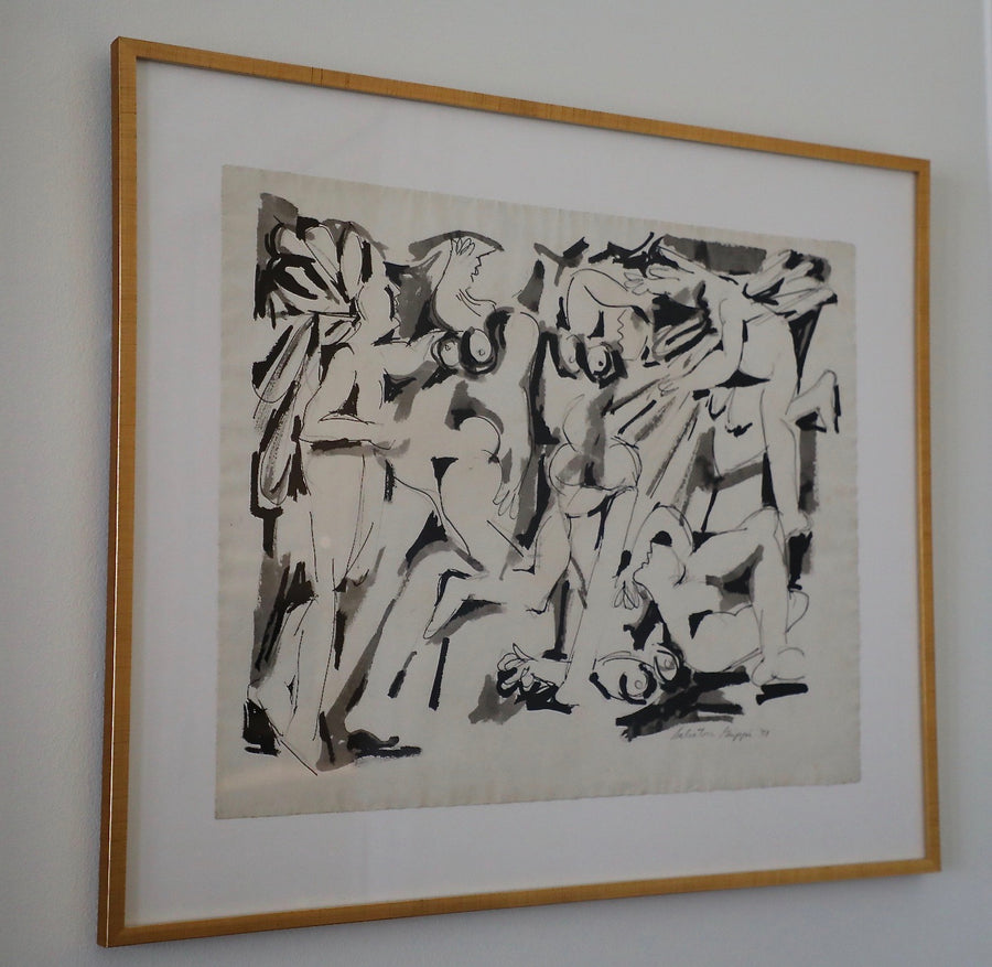 Salvatore Grippi, Mythological themed Figures on Paper (1953)