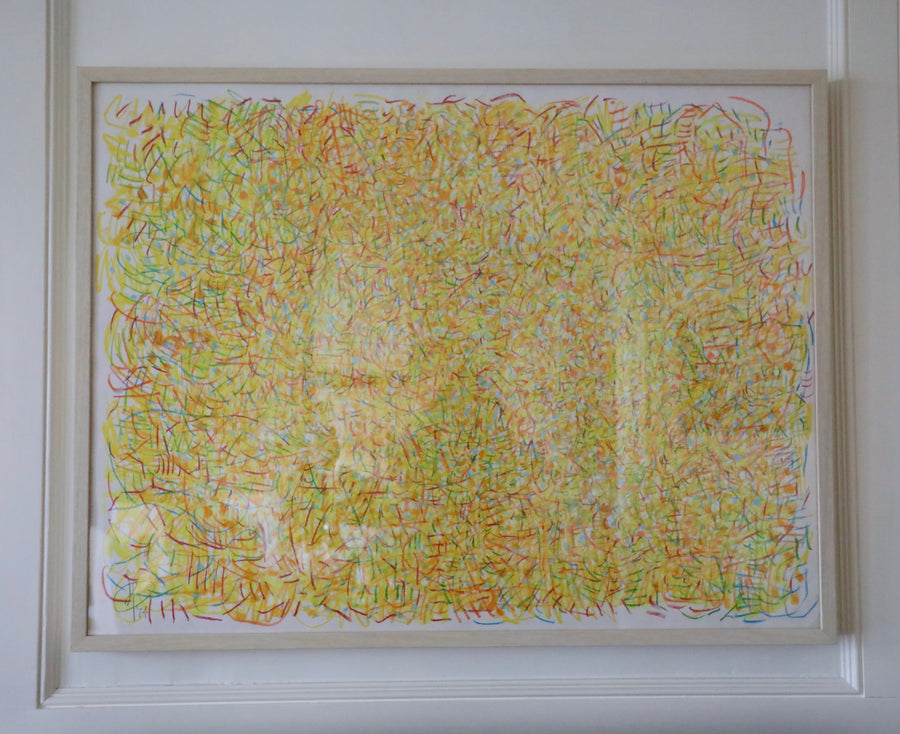 Irving Haynes, Abstract Colored Gesso and Crayon on Paper (1974)