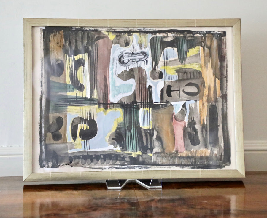 Joseph Levin, Abstract Mixed Media on Paper (c. 1950)
