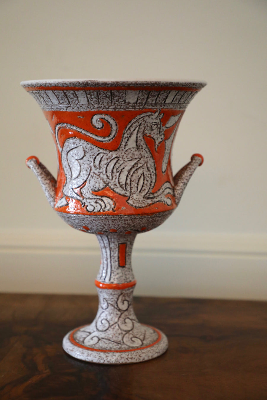 Bitossi Style Handled Ceramic Vase (last quarter 20th century)