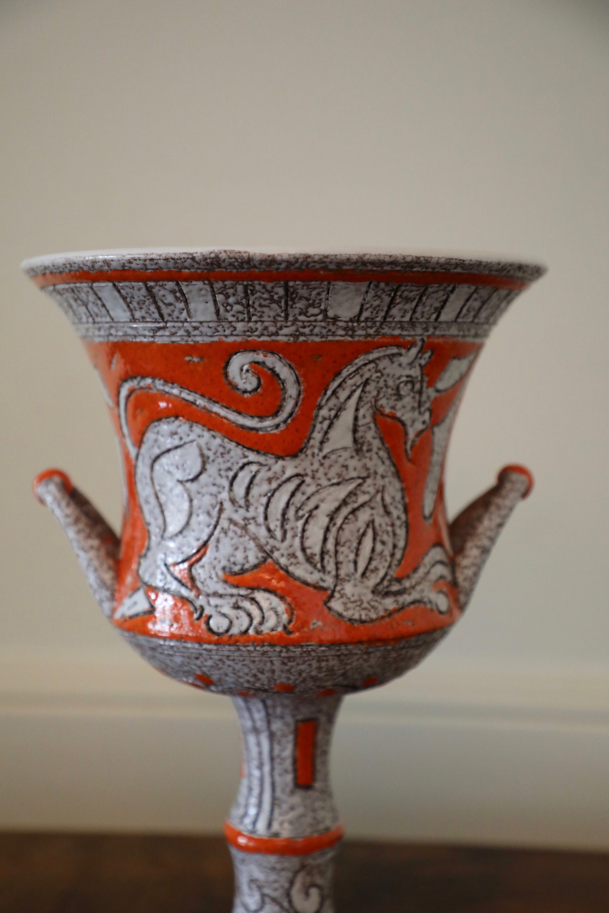 Bitossi Style Handled Ceramic Vase (last quarter 20th century