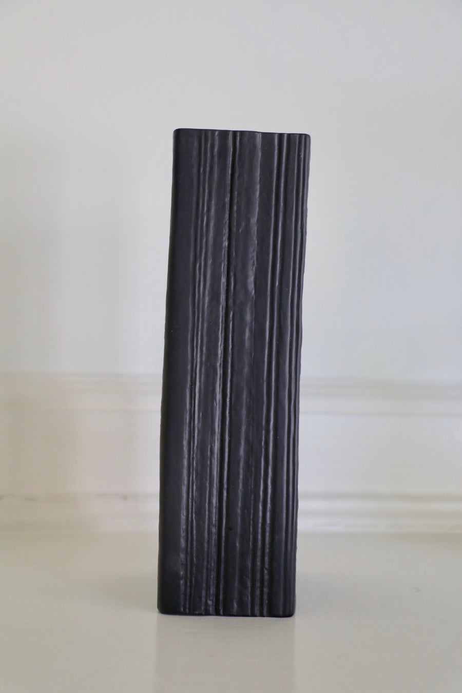 Martin Freyer, Rectangular Black Textured Vase (1960s-1970s)