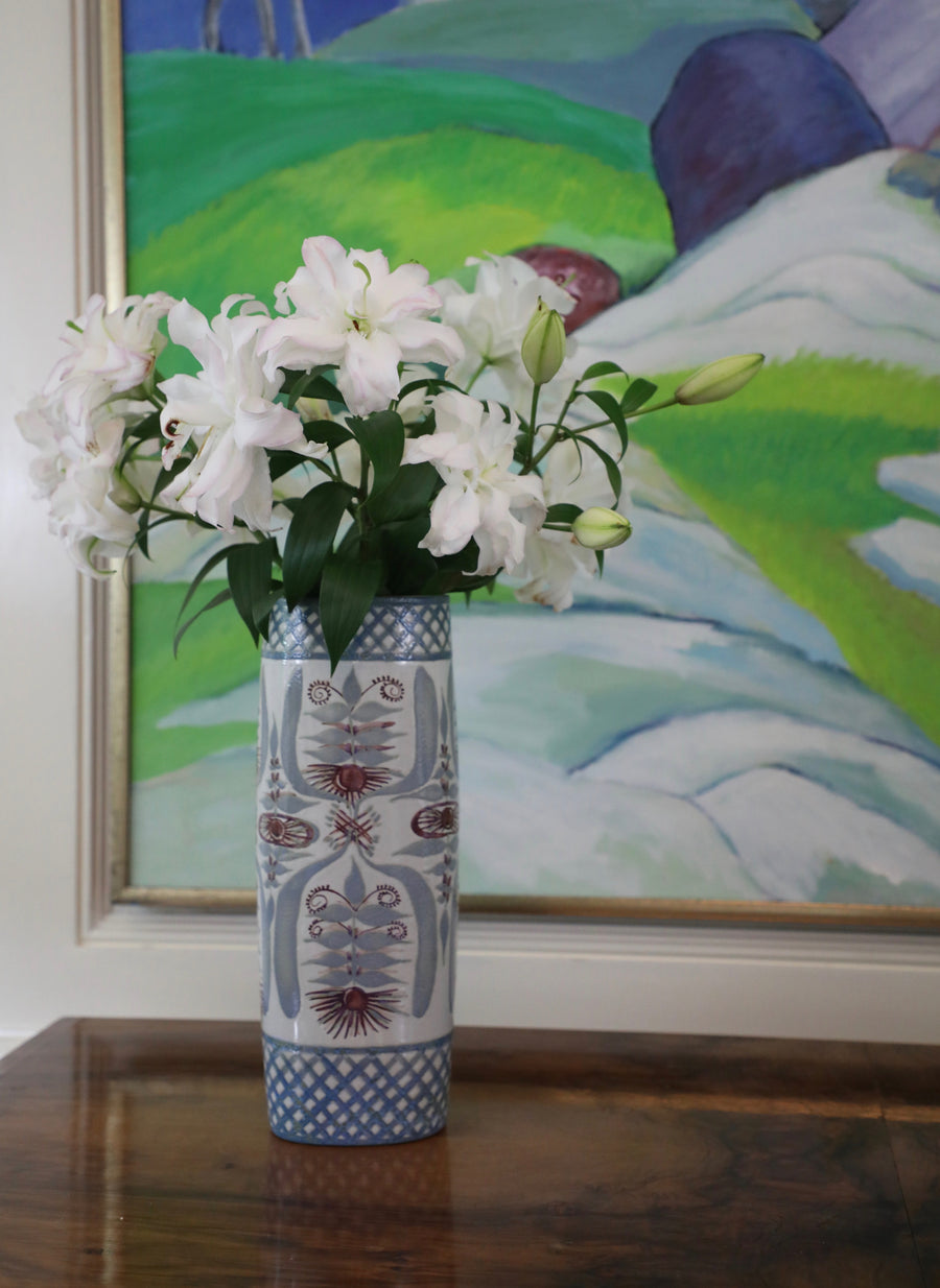 Nils Thorsson for Royal Copenhagen Tall Faience Vase (1960s)